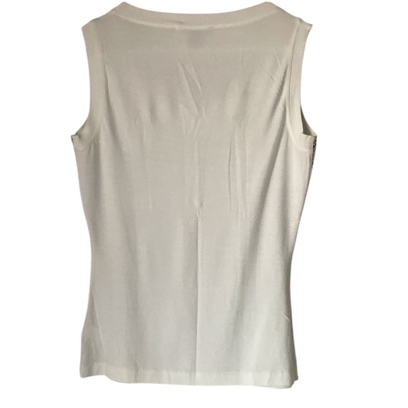 St. John | Black Label Silver Blue Glass Sequin Tank Top. Size Petite. Gorgeous! - Picture 2 of 6